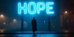 Neon sign of hope